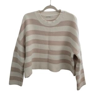 moon & madison Beige and Tan Striped Sweater
